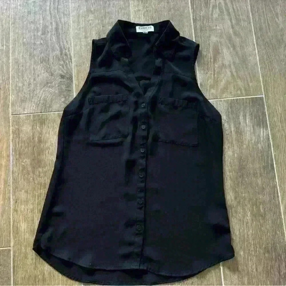 COPY - Express Blouse Portofino Button Up sleeveless x2 pocket Original fit XS … - Picture 4 of 10